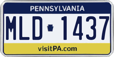 PA license plate MLD1437