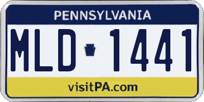 PA license plate MLD1441