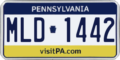 PA license plate MLD1442
