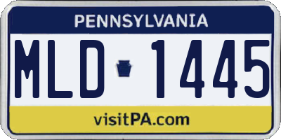PA license plate MLD1445
