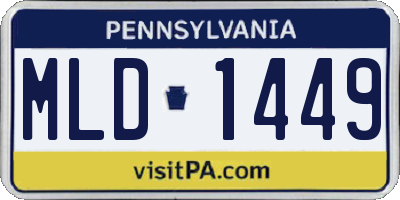 PA license plate MLD1449