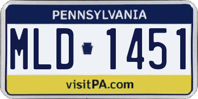 PA license plate MLD1451