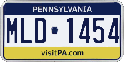 PA license plate MLD1454