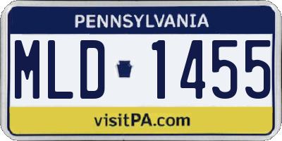 PA license plate MLD1455