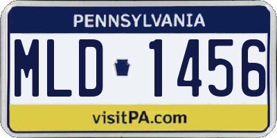 PA license plate MLD1456