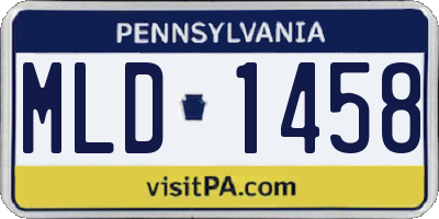 PA license plate MLD1458
