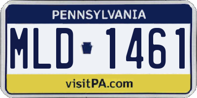 PA license plate MLD1461