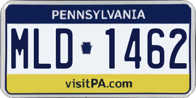 PA license plate MLD1462