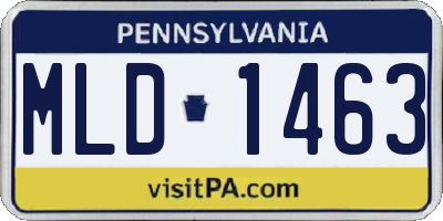 PA license plate MLD1463