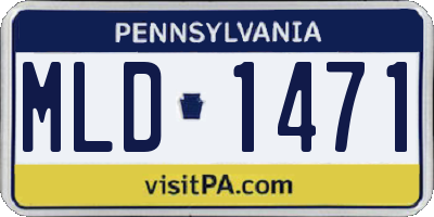 PA license plate MLD1471