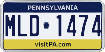 PA license plate MLD1474