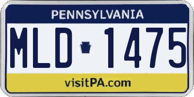 PA license plate MLD1475
