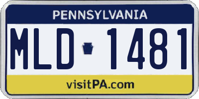PA license plate MLD1481