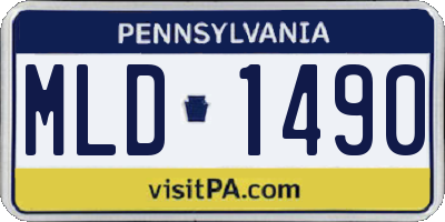 PA license plate MLD1490