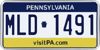 PA license plate MLD1491