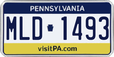 PA license plate MLD1493