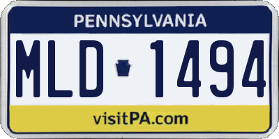 PA license plate MLD1494