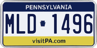 PA license plate MLD1496