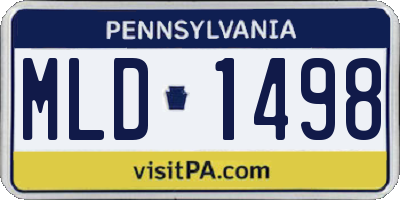 PA license plate MLD1498