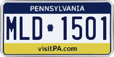 PA license plate MLD1501