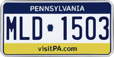 PA license plate MLD1503