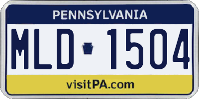 PA license plate MLD1504