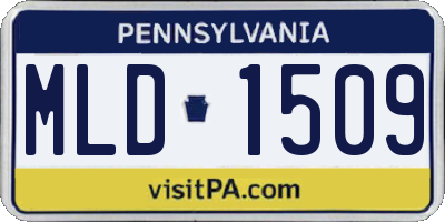PA license plate MLD1509