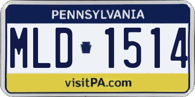 PA license plate MLD1514