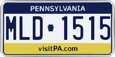 PA license plate MLD1515