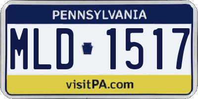 PA license plate MLD1517