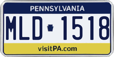 PA license plate MLD1518