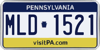 PA license plate MLD1521