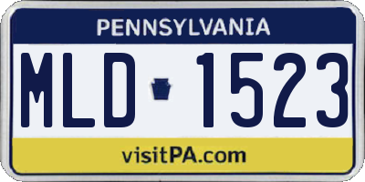 PA license plate MLD1523