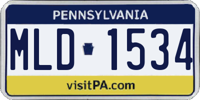 PA license plate MLD1534