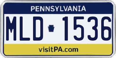 PA license plate MLD1536