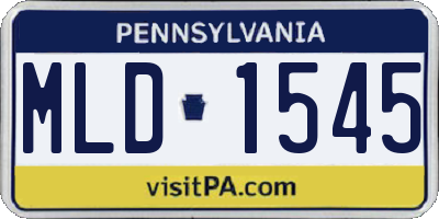 PA license plate MLD1545