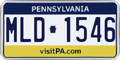 PA license plate MLD1546