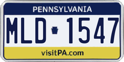 PA license plate MLD1547