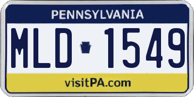 PA license plate MLD1549