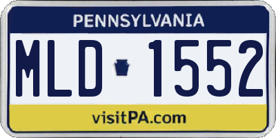 PA license plate MLD1552