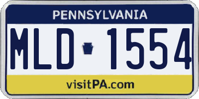 PA license plate MLD1554