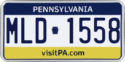 PA license plate MLD1558