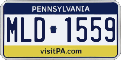 PA license plate MLD1559