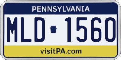 PA license plate MLD1560