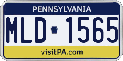 PA license plate MLD1565