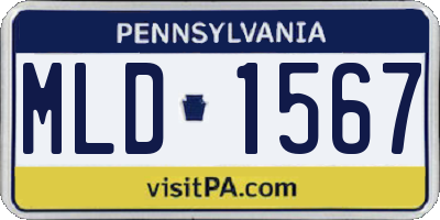 PA license plate MLD1567