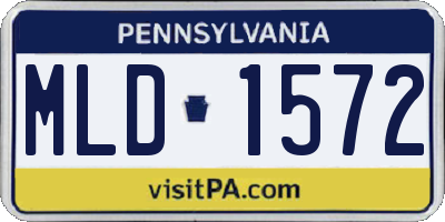 PA license plate MLD1572
