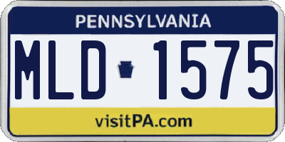 PA license plate MLD1575
