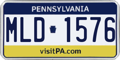 PA license plate MLD1576