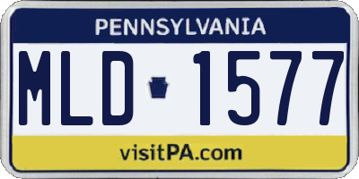 PA license plate MLD1577